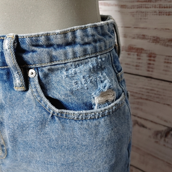 ALL Saints Kim distressed denim skirt size 6 - Picture 4 of 10